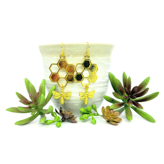 Bee + Hive Earrings