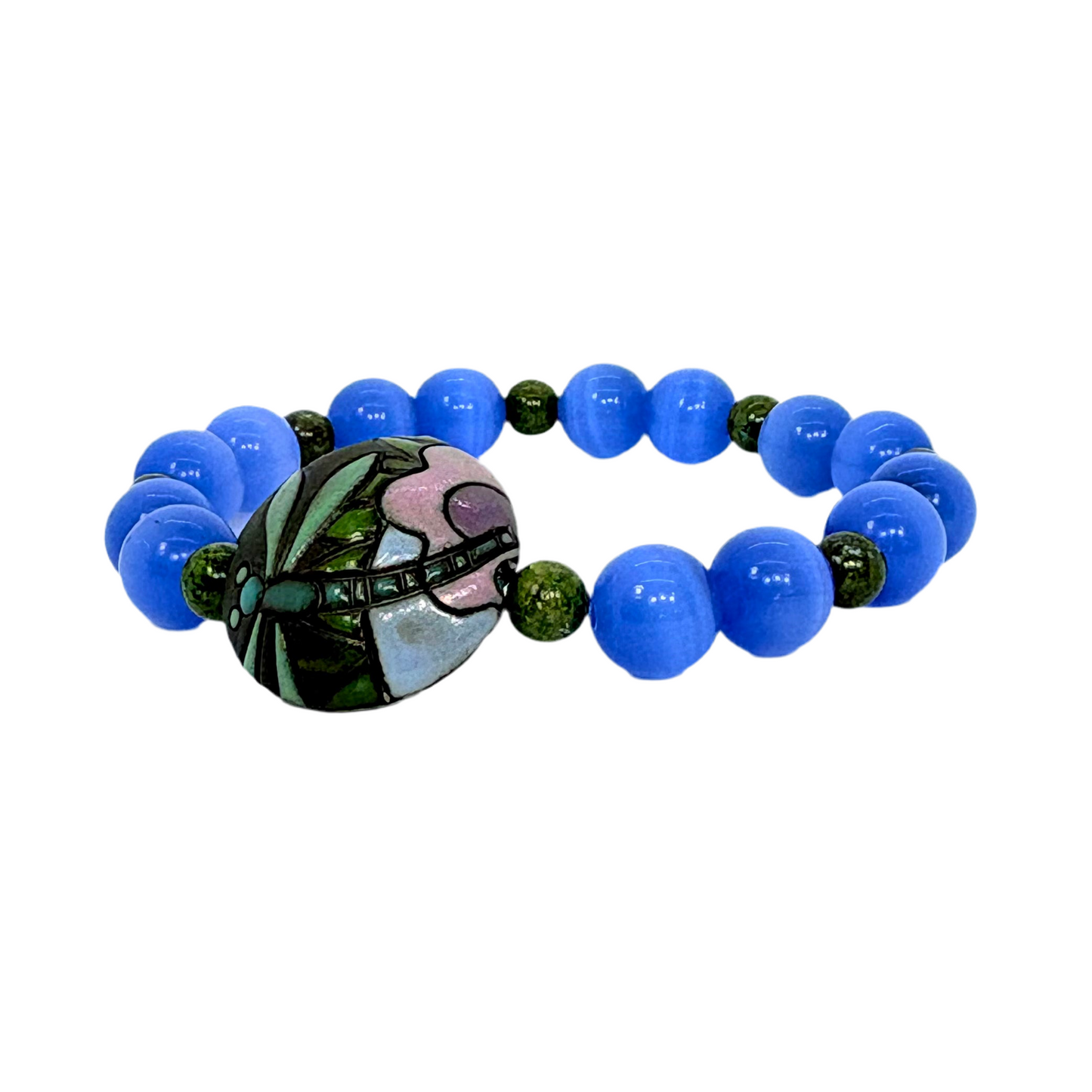 Dragonfly on Blue Bracelet