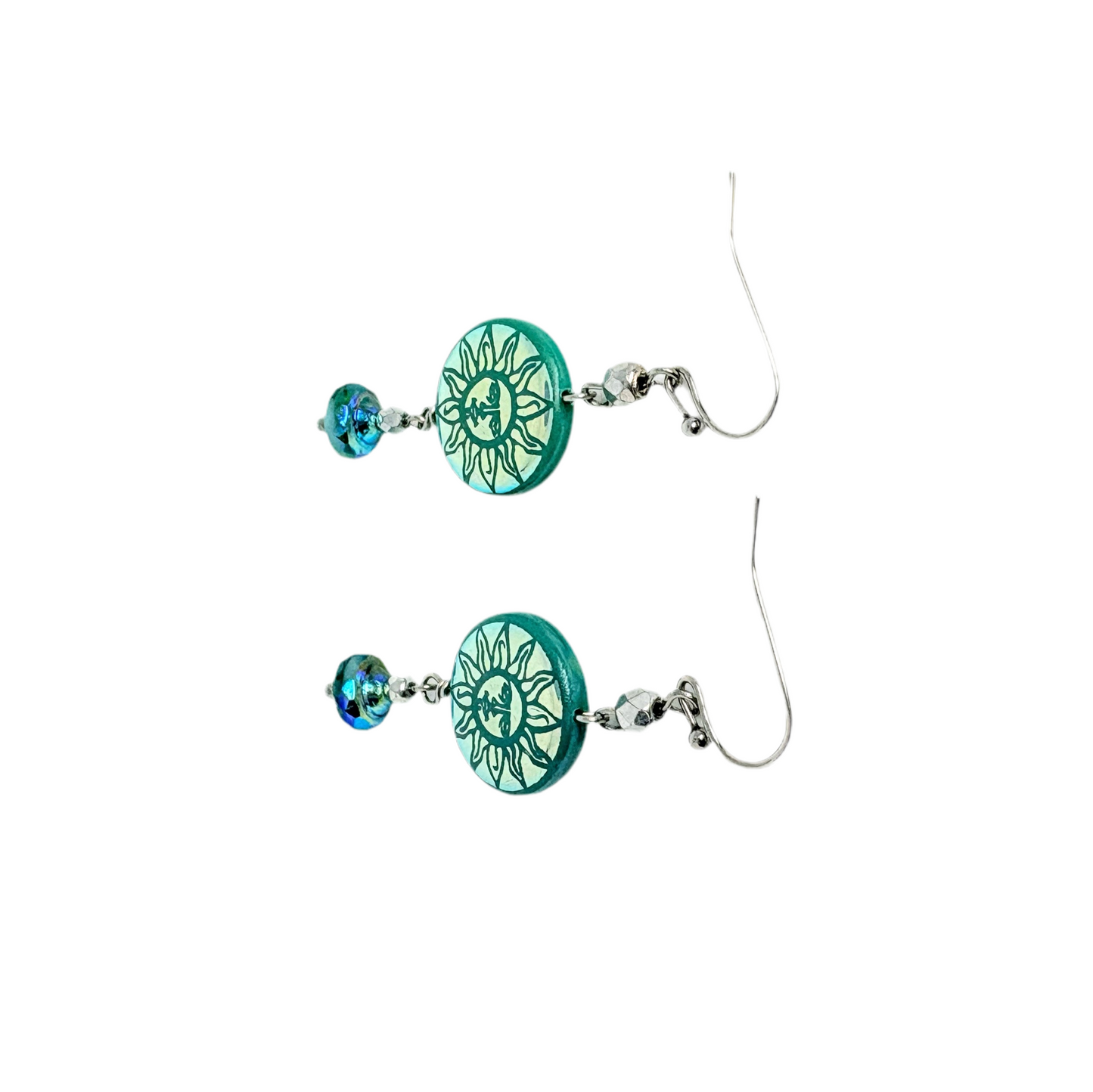 Sun Burst on Turquoise Earrings