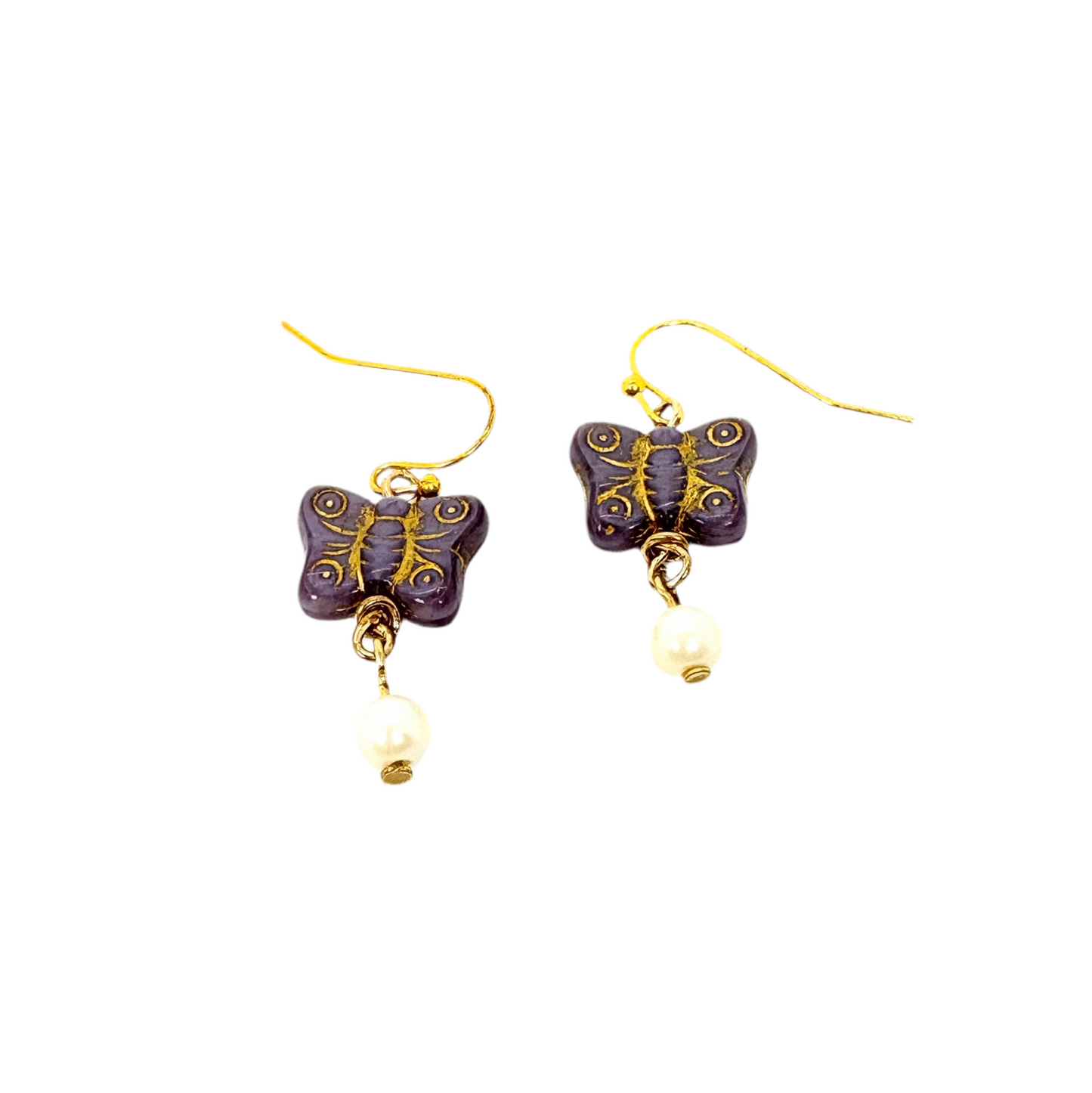 Lavender Butterfly Earrings