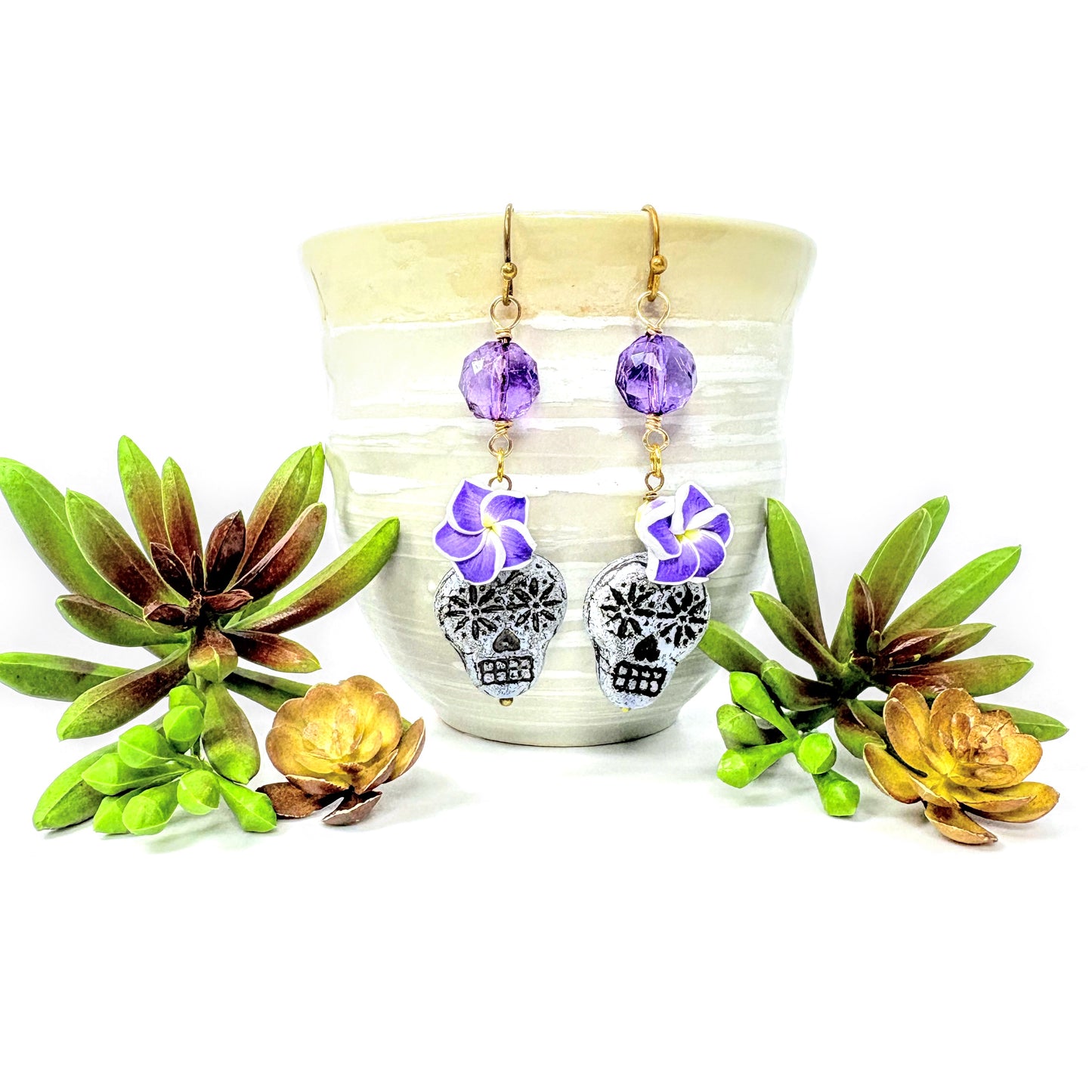 Sugar Skull + Plumeria Purple