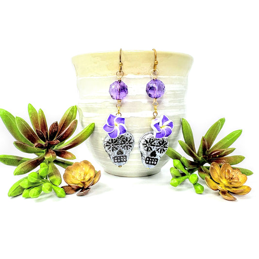 Sugar Skull + Plumeria Purple