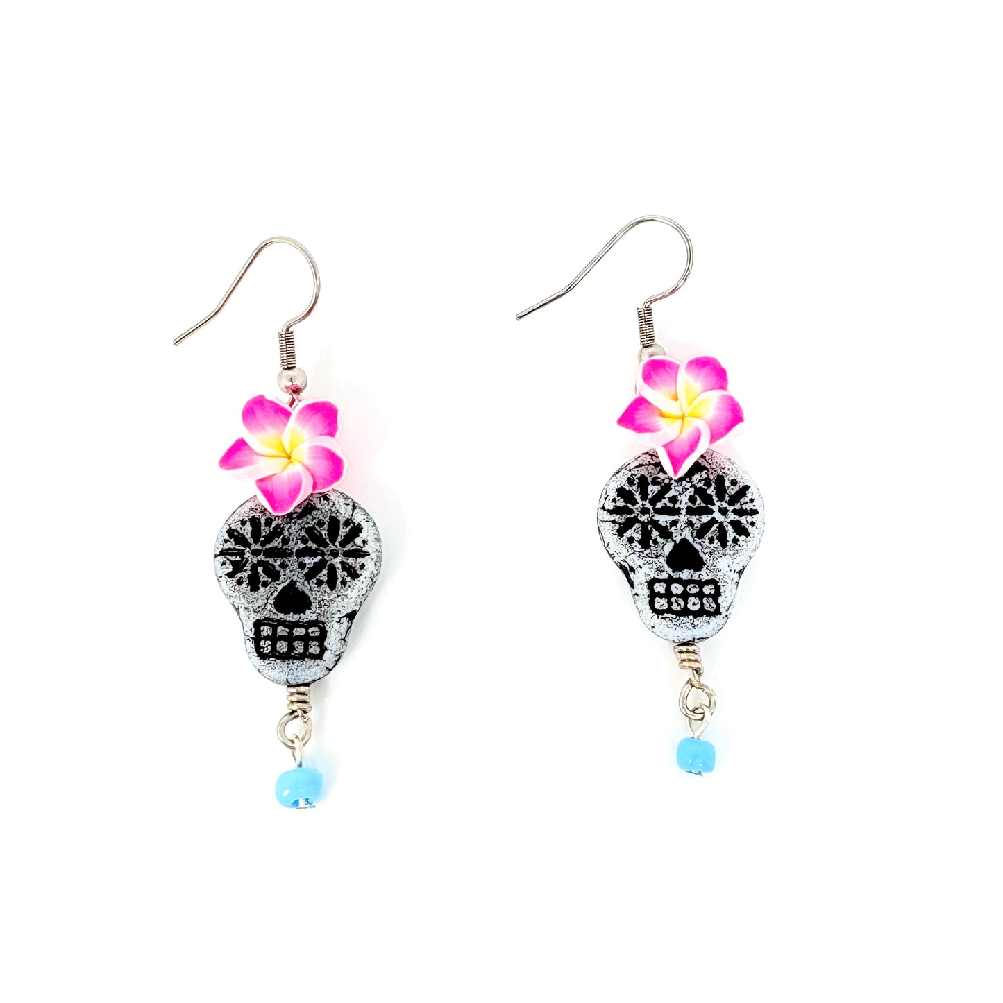 Sugar Skull+ Plumeria Pink
