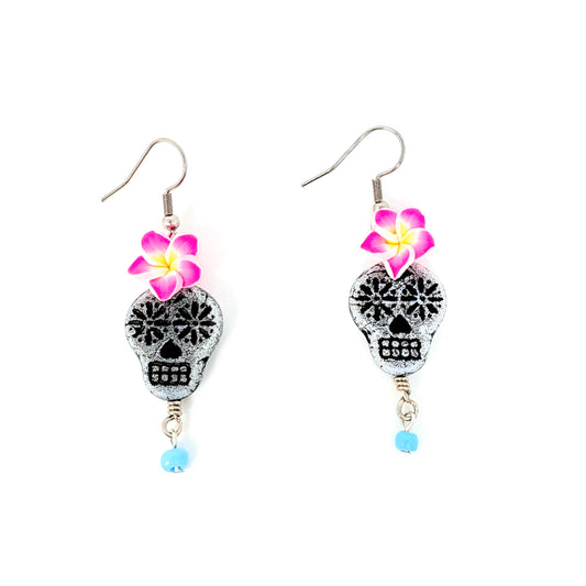 Sugar Skull+ Plumeria Pink