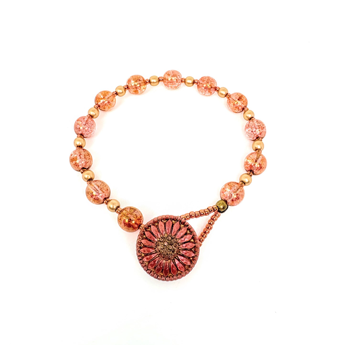 Button Daisy Pink Bracelet