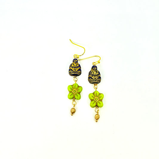 Happy Buddha Indigo Earrings