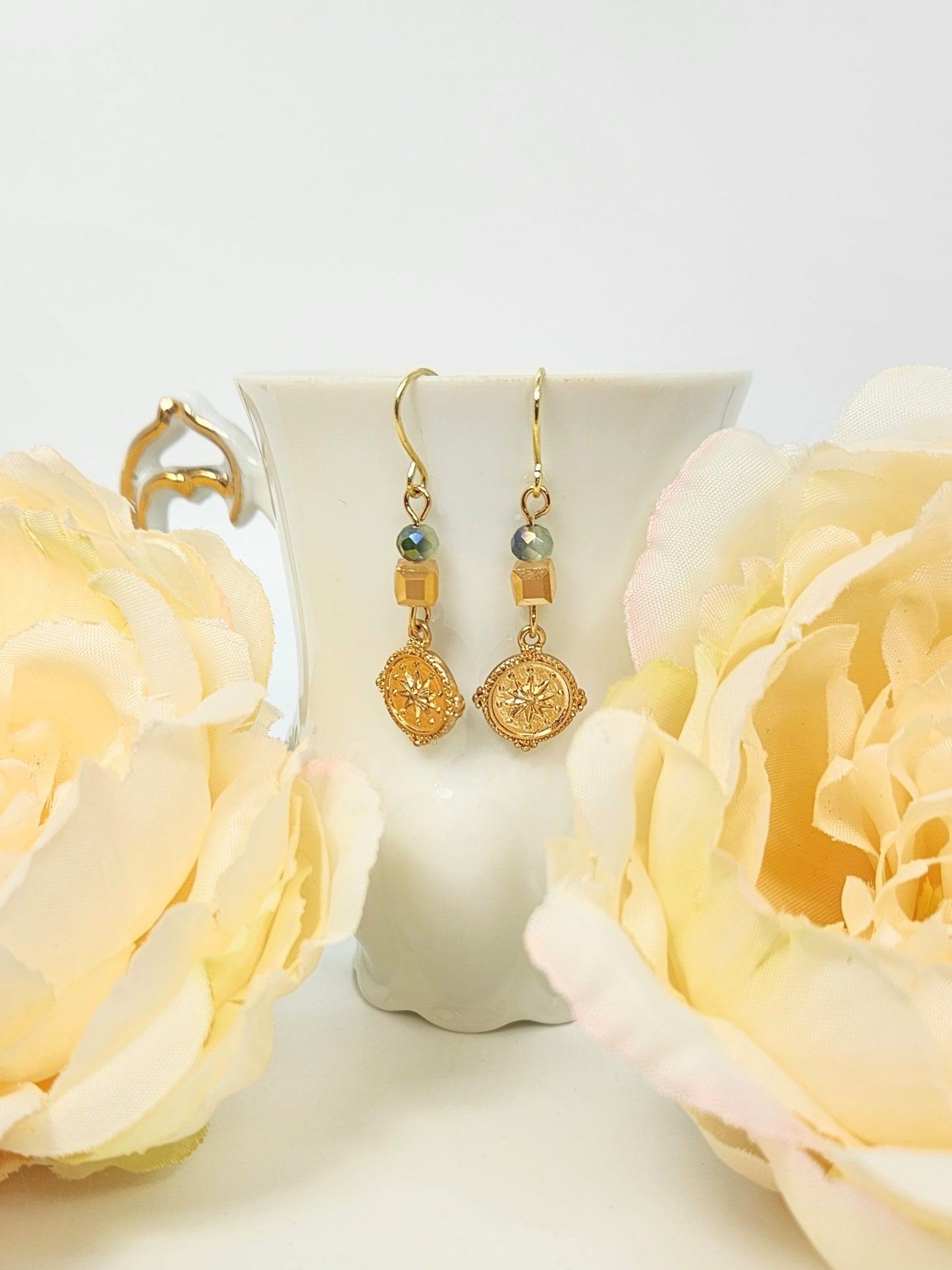 Compass Gold Earrings