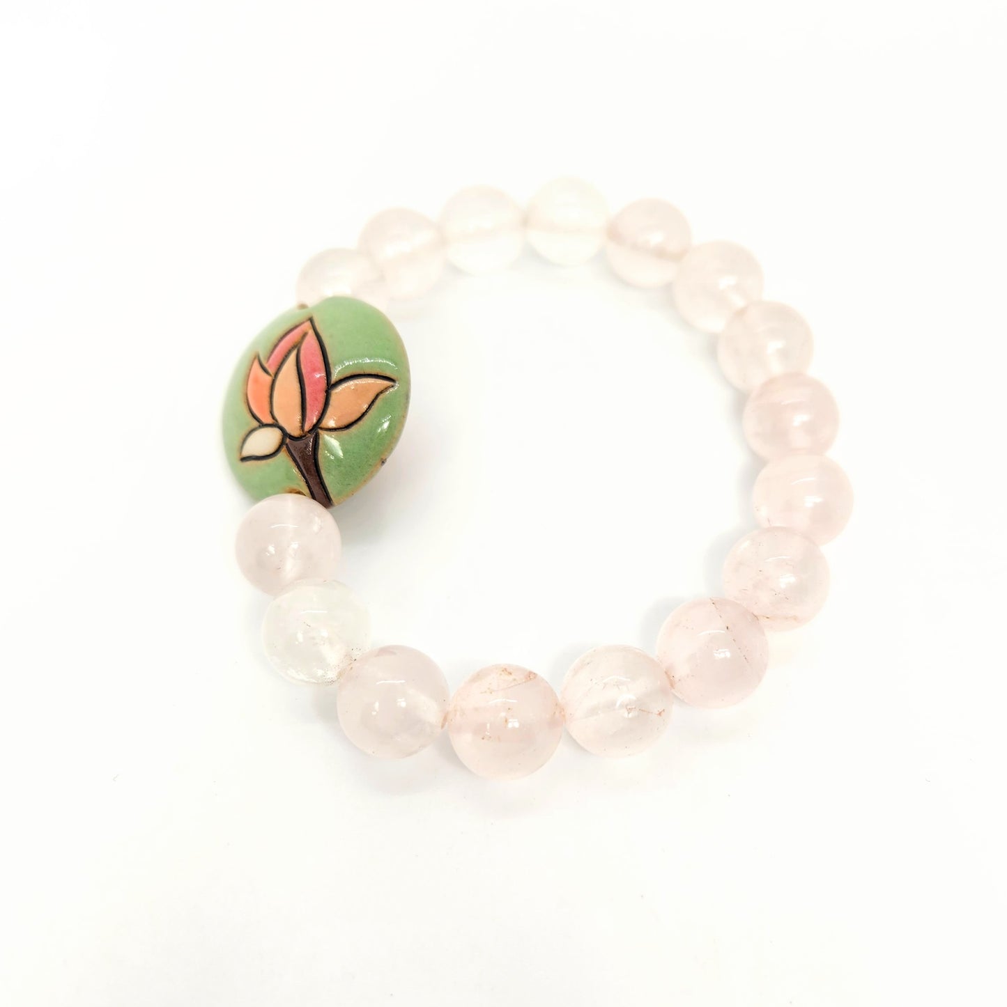 Lotus + Rose Quartz Bracelet
