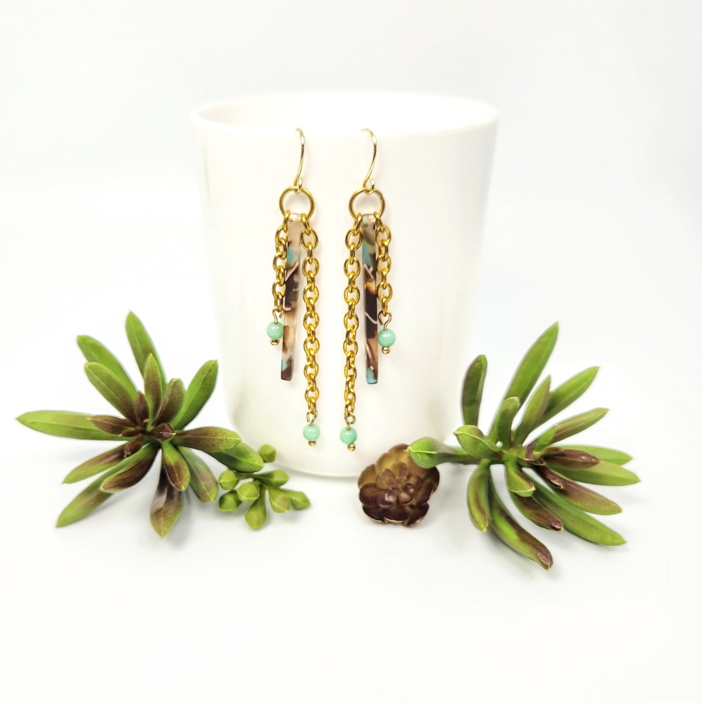 Matchstick Acetate Tiered Earrings