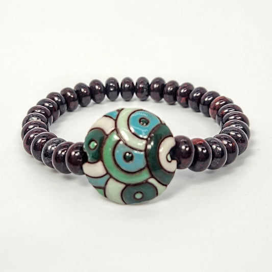 Circles Teal + Poppy Jasper Bracelet