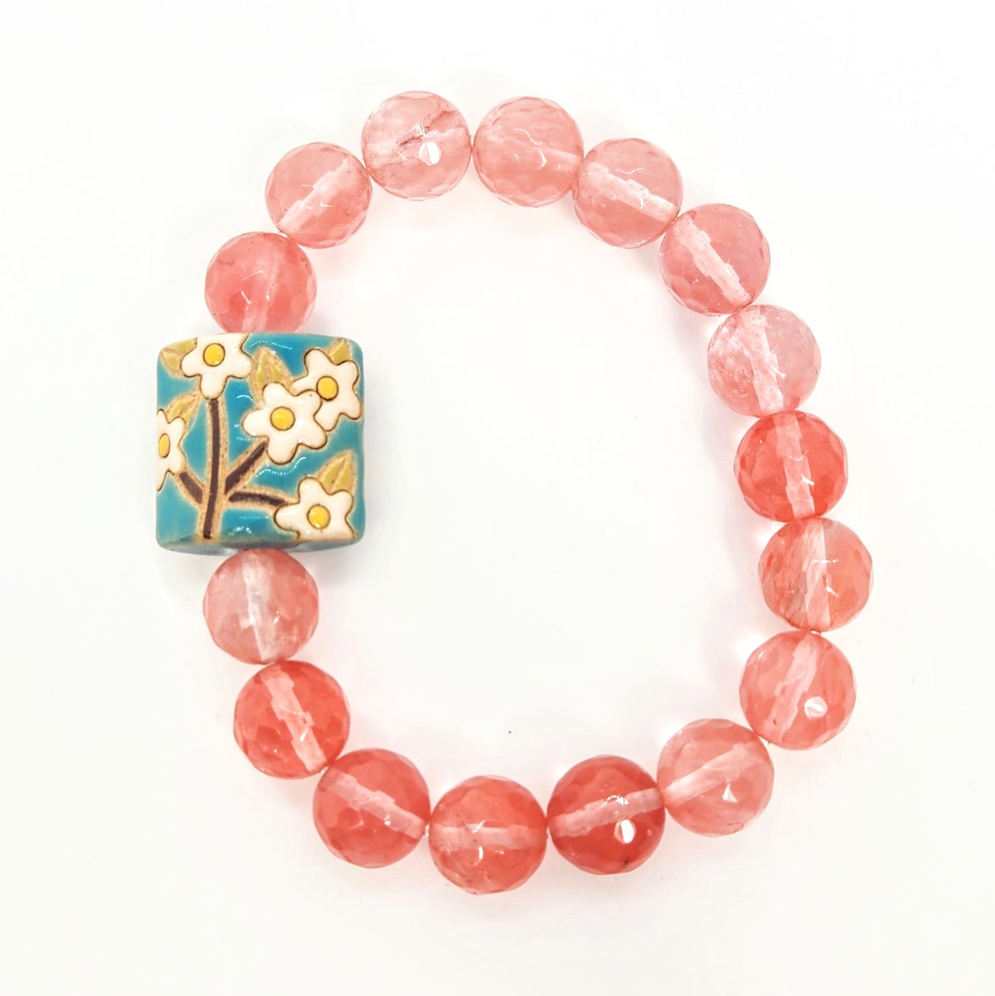 Flower Branch + Cherry Quartz Bracelet