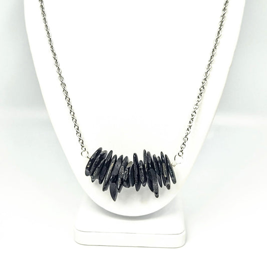 Abstract Wood Bar Necklace