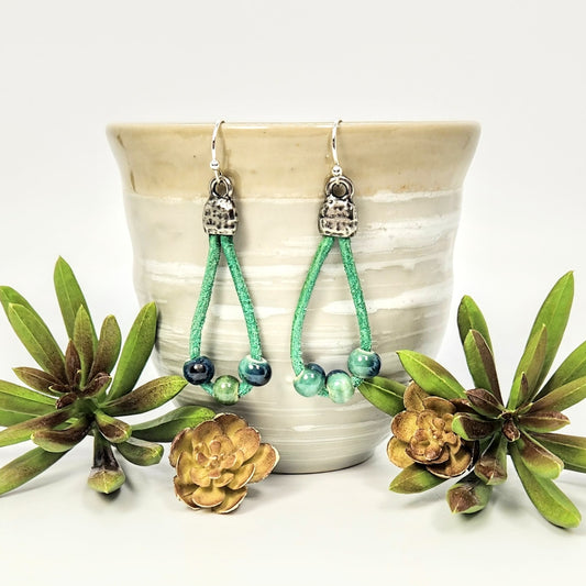 Porcelain + Leather Earrings