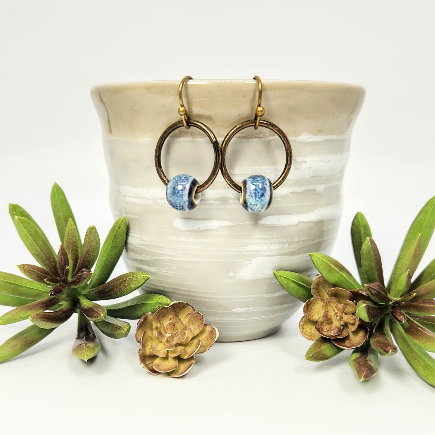Denim Blue Porcelain Earrings