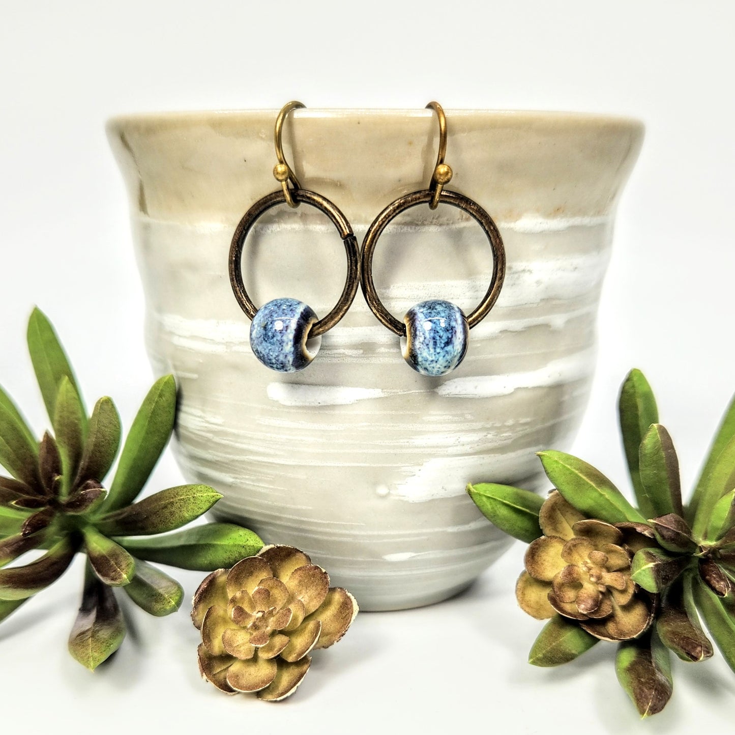 Denim Blue Porcelain Earrings