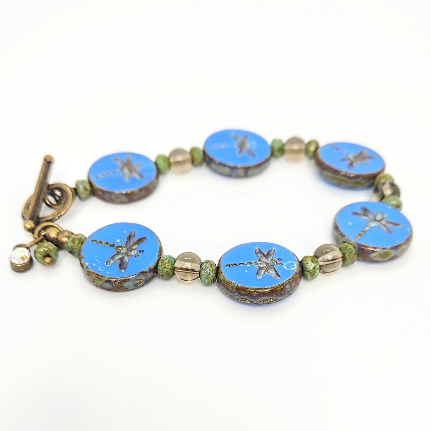 Dragonflies on Blue Bracelet