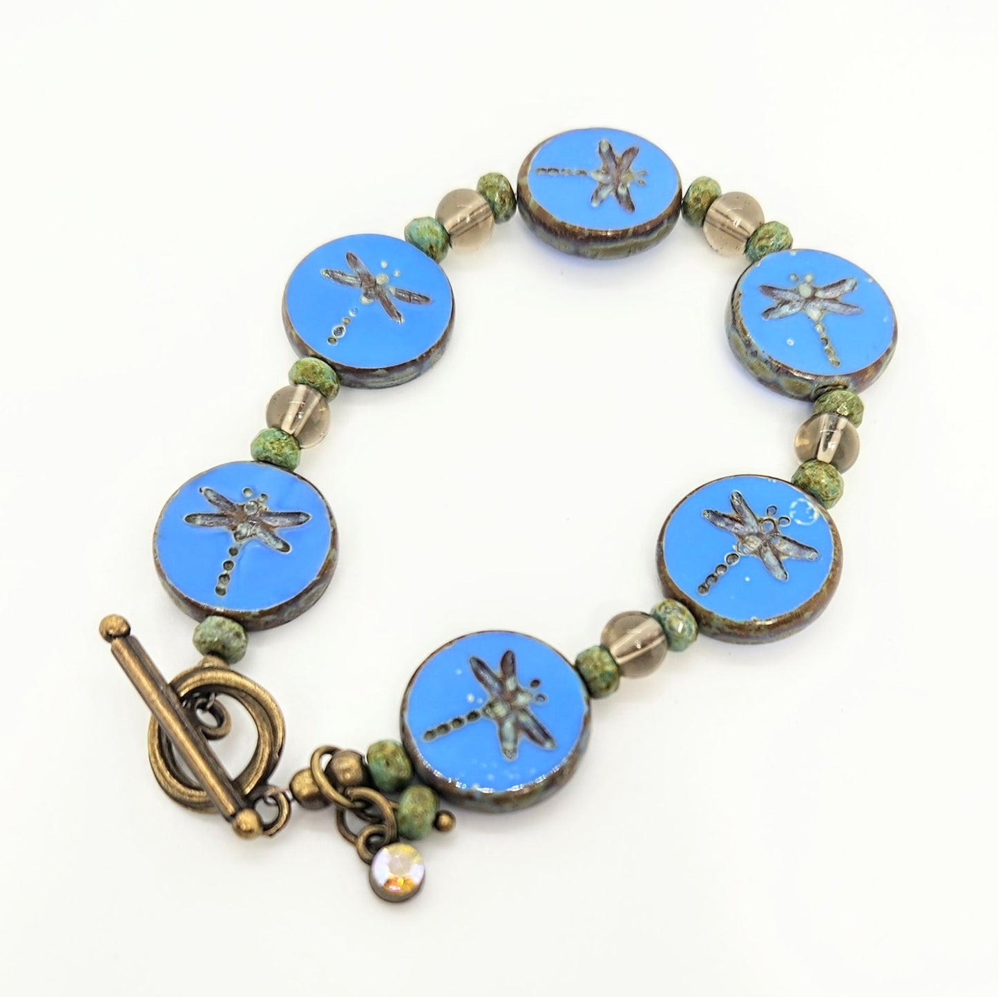 Dragonflies on Blue Bracelet